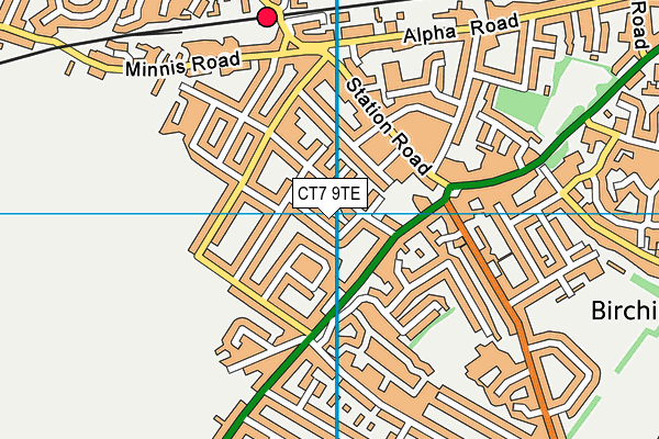 CT7 9TE map - OS VectorMap District (Ordnance Survey)