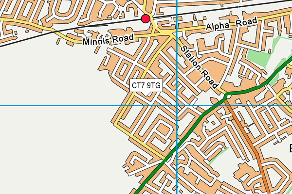 CT7 9TG map - OS VectorMap District (Ordnance Survey)