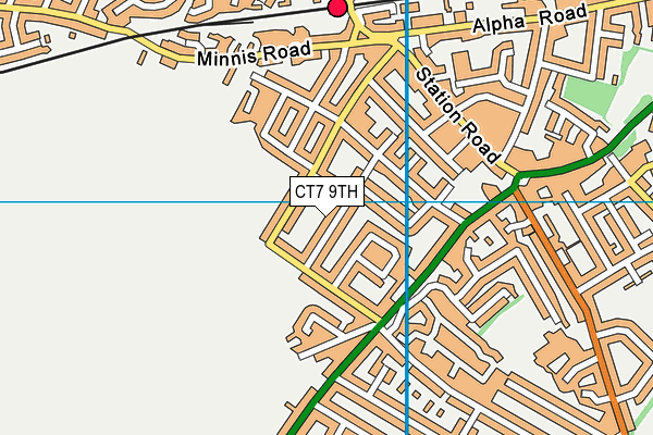 CT7 9TH map - OS VectorMap District (Ordnance Survey)