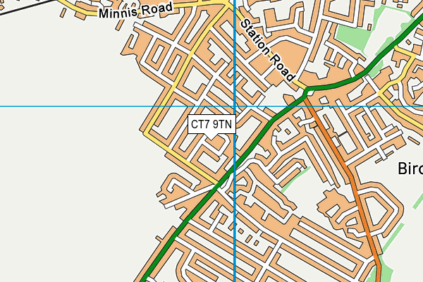 CT7 9TN map - OS VectorMap District (Ordnance Survey)