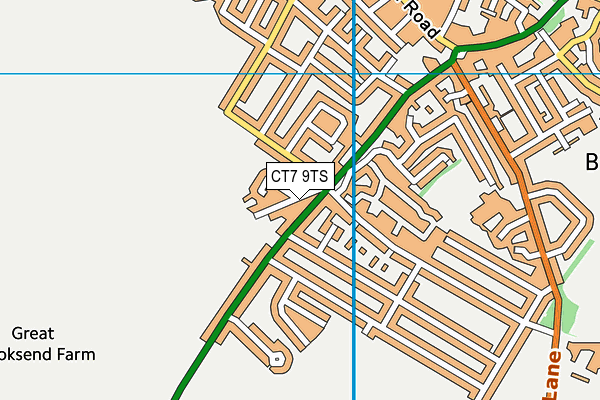 CT7 9TS map - OS VectorMap District (Ordnance Survey)