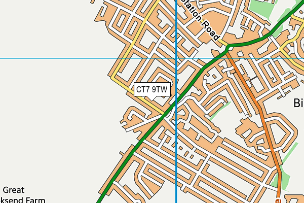 CT7 9TW map - OS VectorMap District (Ordnance Survey)