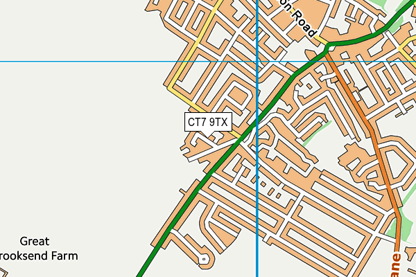 CT7 9TX map - OS VectorMap District (Ordnance Survey)