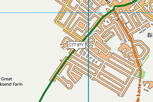 CT7 9TY map - OS VectorMap District (Ordnance Survey)