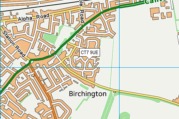 CT7 9UE map - OS VectorMap District (Ordnance Survey)