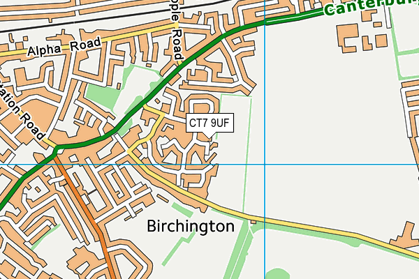 CT7 9UF map - OS VectorMap District (Ordnance Survey)