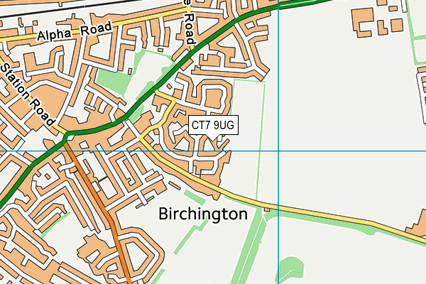 CT7 9UG map - OS VectorMap District (Ordnance Survey)