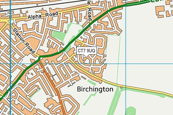 CT7 9UQ map - OS VectorMap District (Ordnance Survey)