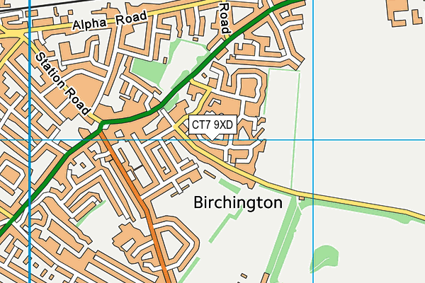 CT7 9XD map - OS VectorMap District (Ordnance Survey)