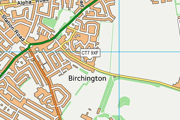 CT7 9XF map - OS VectorMap District (Ordnance Survey)