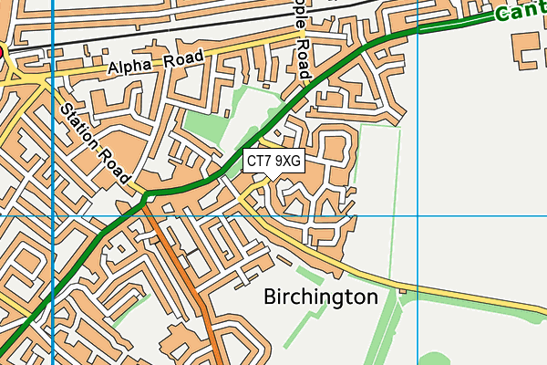 CT7 9XG map - OS VectorMap District (Ordnance Survey)