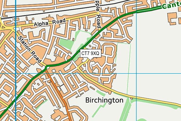 CT7 9XQ map - OS VectorMap District (Ordnance Survey)