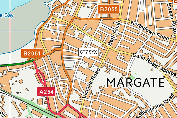 CT7 9YX map - OS VectorMap District (Ordnance Survey)