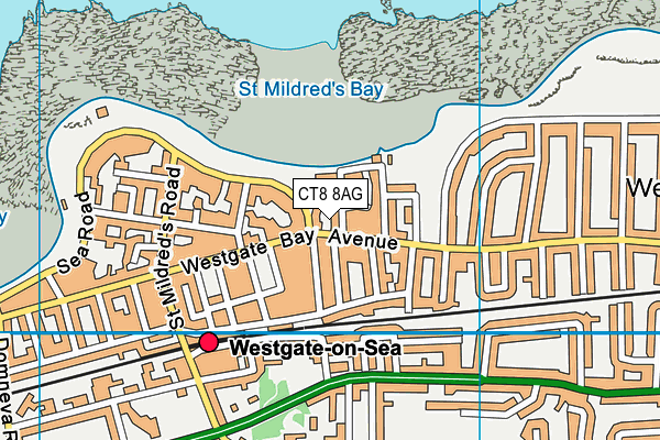 CT8 8AG map - OS VectorMap District (Ordnance Survey)