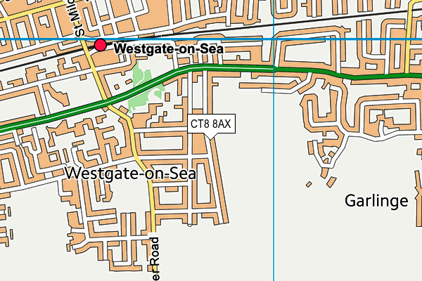 CT8 8AX map - OS VectorMap District (Ordnance Survey)