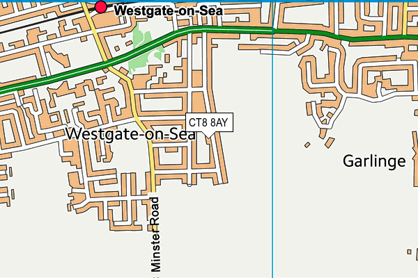CT8 8AY map - OS VectorMap District (Ordnance Survey)
