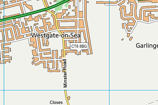 CT8 8BG map - OS VectorMap District (Ordnance Survey)