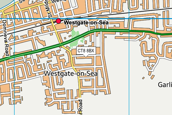 CT8 8BX map - OS VectorMap District (Ordnance Survey)