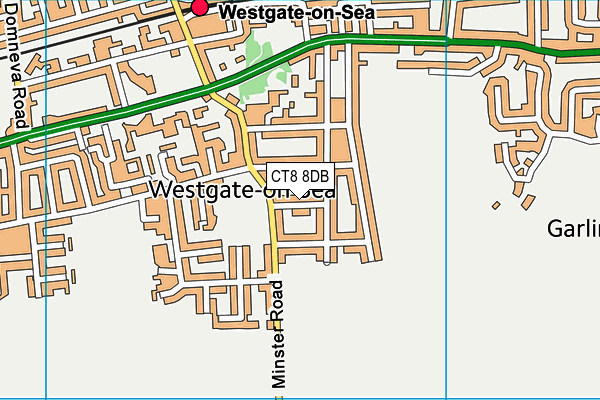 CT8 8DB map - OS VectorMap District (Ordnance Survey)