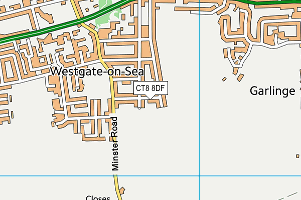 CT8 8DF map - OS VectorMap District (Ordnance Survey)