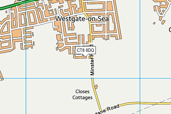 CT8 8DQ map - OS VectorMap District (Ordnance Survey)