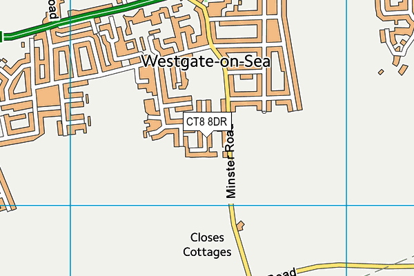 CT8 8DR map - OS VectorMap District (Ordnance Survey)