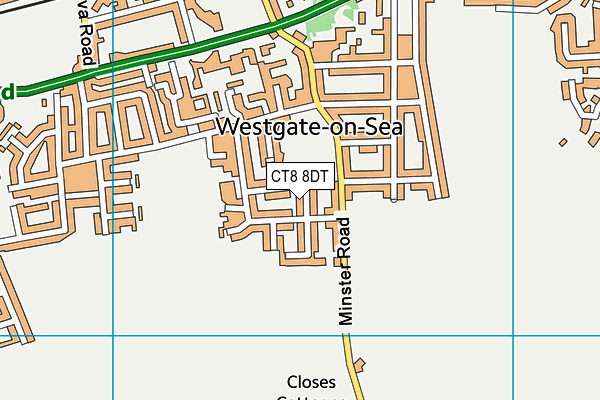 CT8 8DT map - OS VectorMap District (Ordnance Survey)