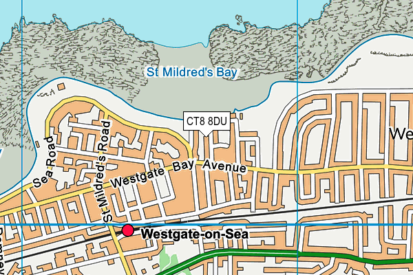 CT8 8DU map - OS VectorMap District (Ordnance Survey)