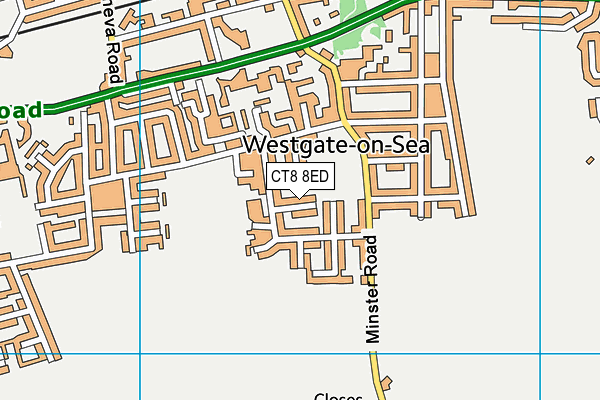 CT8 8ED map - OS VectorMap District (Ordnance Survey)