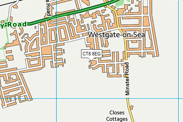 CT8 8EG map - OS VectorMap District (Ordnance Survey)