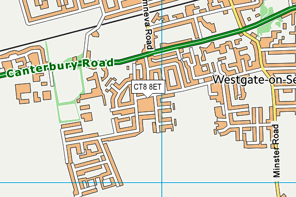 CT8 8ET map - OS VectorMap District (Ordnance Survey)