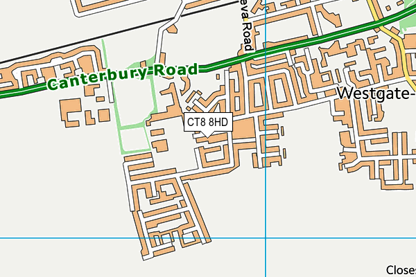 CT8 8HD map - OS VectorMap District (Ordnance Survey)