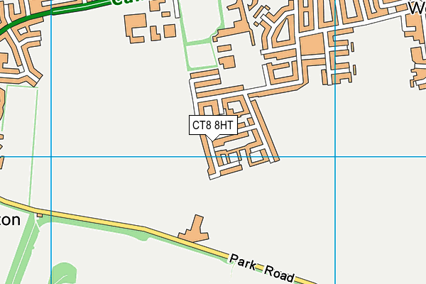 CT8 8HT map - OS VectorMap District (Ordnance Survey)