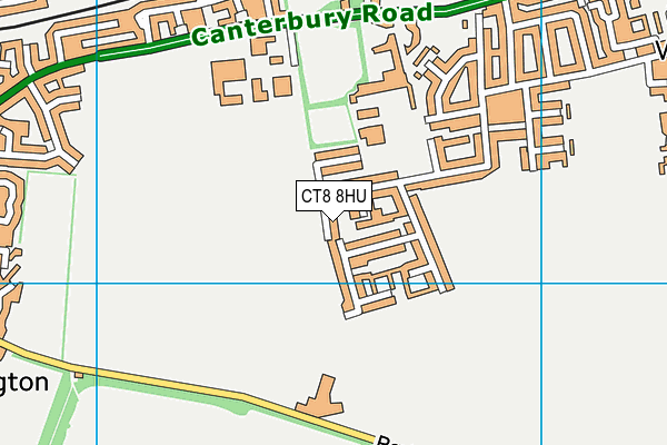 CT8 8HU map - OS VectorMap District (Ordnance Survey)