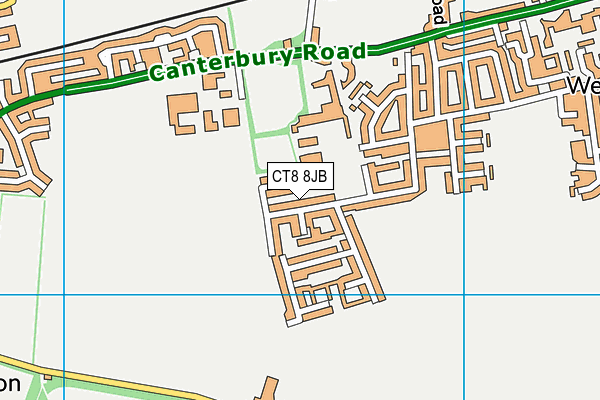 CT8 8JB map - OS VectorMap District (Ordnance Survey)