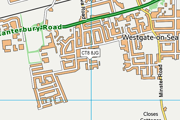 CT8 8JG map - OS VectorMap District (Ordnance Survey)