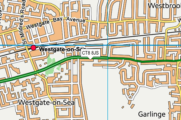 CT8 8JS map - OS VectorMap District (Ordnance Survey)