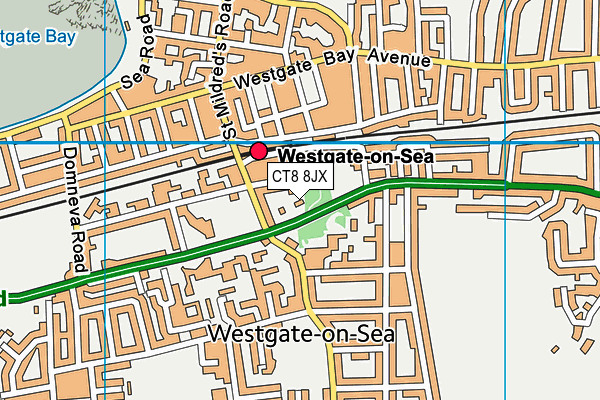 CT8 8JX map - OS VectorMap District (Ordnance Survey)