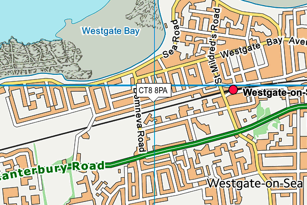 CT8 8PA map - OS VectorMap District (Ordnance Survey)