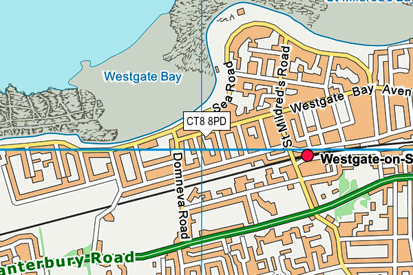 CT8 8PD map - OS VectorMap District (Ordnance Survey)