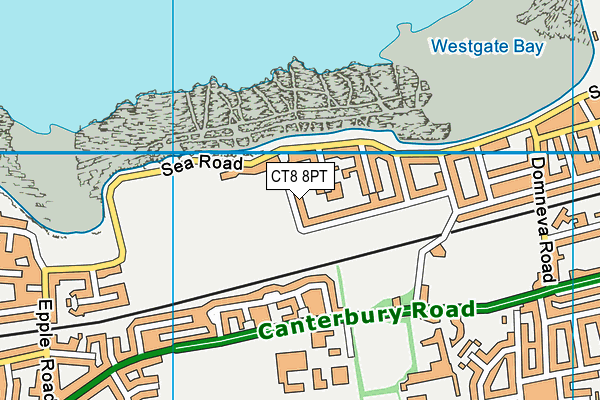 CT8 8PT map - OS VectorMap District (Ordnance Survey)