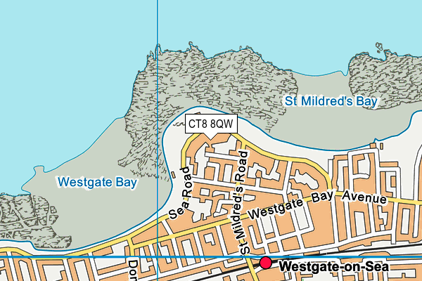 CT8 8QW map - OS VectorMap District (Ordnance Survey)