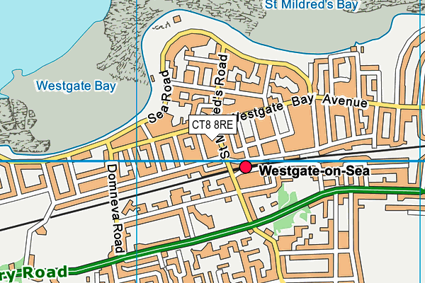 CT8 8RE map - OS VectorMap District (Ordnance Survey)