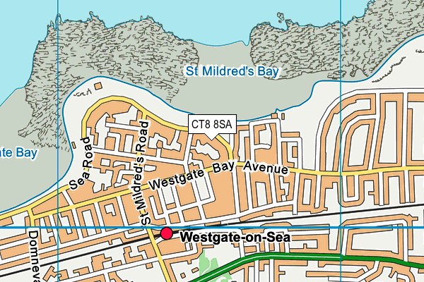 CT8 8SA map - OS VectorMap District (Ordnance Survey)