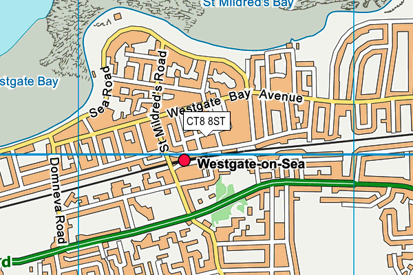 CT8 8ST map - OS VectorMap District (Ordnance Survey)