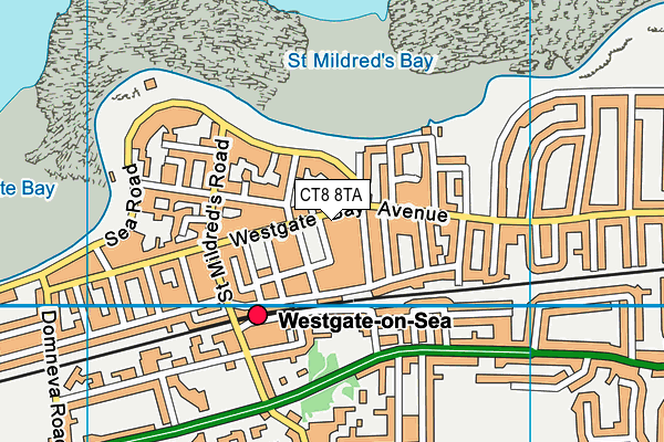 CT8 8TA map - OS VectorMap District (Ordnance Survey)