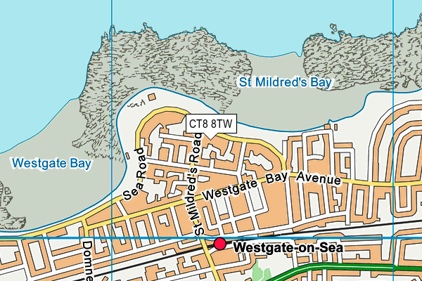 CT8 8TW map - OS VectorMap District (Ordnance Survey)