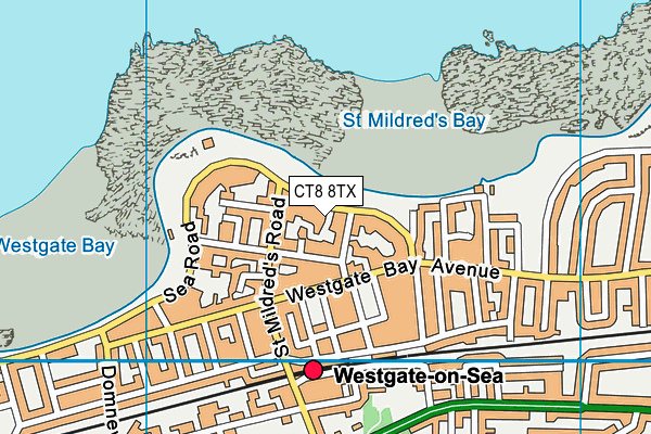 CT8 8TX map - OS VectorMap District (Ordnance Survey)
