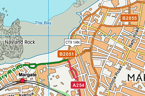 CT9 1AN map - OS VectorMap District (Ordnance Survey)