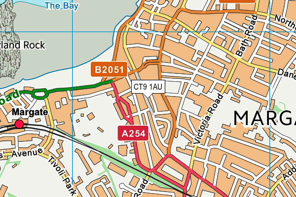 CT9 1AU map - OS VectorMap District (Ordnance Survey)